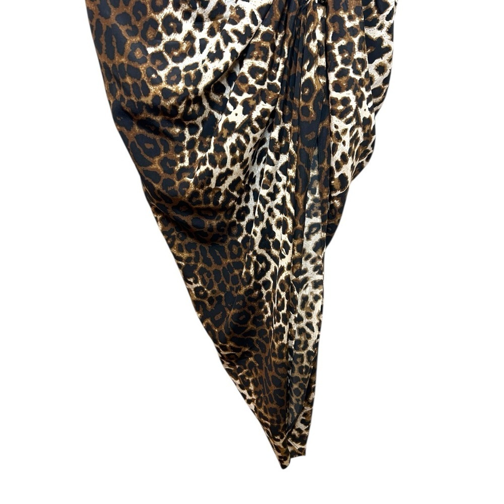 Veronica Beard - Women’s ‘Ari’ Leopard Silk Skirt, Ruched - Nude/Brown X-Small - Picture 8 of 17